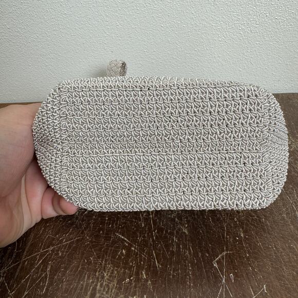 Kathie Lee VINTAGE Woven Hand Bag Taupe Greige Tan MINI - Picture 9 of 9